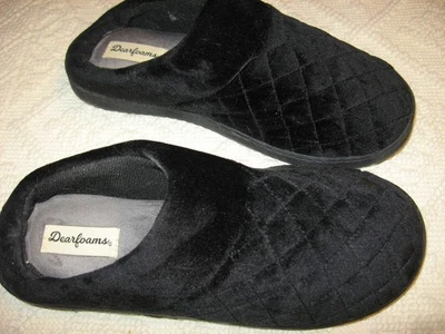 DEARFOAMS, zapatillas de terciopelo negro, espuma viscoelástica, medianas, 7-8 Foto 1 de 4