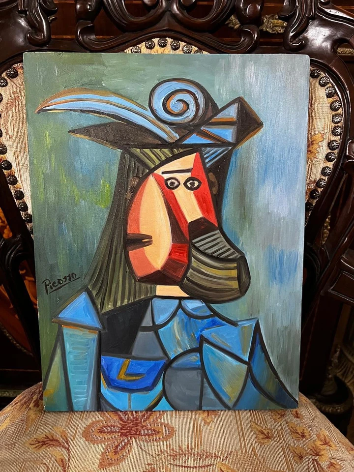 Pablo Picasso - Increíble pintura al óleo - Estampada - Firmada - A1 Foto 1 de 4