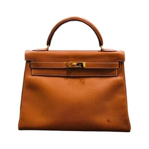 HERMES Kelly 32 Courchevel Shoulder Bag Camel Square A (1997) - Picture 1 of 10