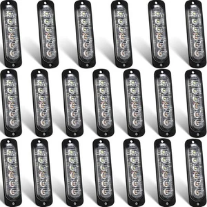 20 Pack LED Emergency Strobe Lights 6 Amber White Surface - Bild 1 von 7