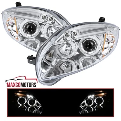 Projector Headlights Fits 2006-2012 Mitsubishi Eclipse LED Halo Clear Left+Right Foto 1 de 4