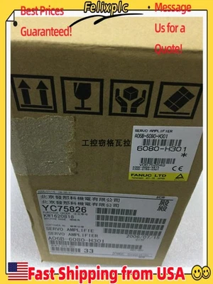 New Fanuc A06B-6080-H301 Servo Drive A06B6080H301 Fast Shipping US Free TAX - Image 1 of 3