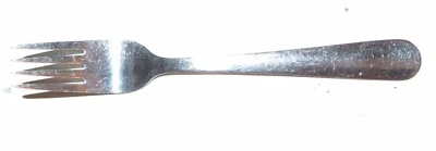 Garfo de mesa usado de aço inoxidável Ikea Dragon 5 5/8" 1 UM talheres individuais 6 3/8" - Imagem 1 de 4