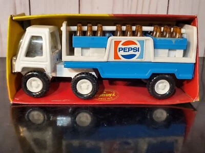 Remolque tractor vintage Buddy L Pepsi Cola Pop botella semi camión acero prensado Foto 1 de 4