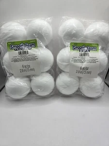 FloraCraft- Smooth Foam Ball 2.9 inches . 2 Packs- 6pcs In Each. - Picture 1 of 3