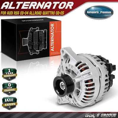 Alternador para Audi RS6 03-04 Allroad Quattro 02-05 150 Amp/12 Voltios CW 6 Ranuras Foto 1 de 4