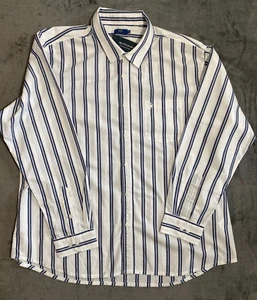 Camisa Cotton Traders 3XL Algodón Rayas Blanca con Rayas Azules Nueva Con Etiquetas - Imagen 1 de 6