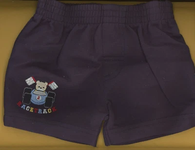 Calças shorts bebê menino tamanho pequeno 0 - 3 meses algodão pista de corrida B1-A2 - Imagem 1 de 4