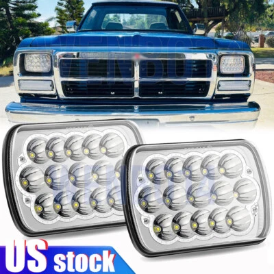 2pcs For Dodge B150 B250 B350 1988-1993 7x6"5x7'' LED Headlights Hi/Lo Beam DOT - Image 1 of 4