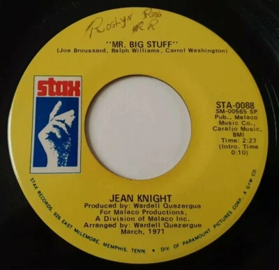 Jean Knight - Mr. Big Stuff / Why I Keep Living These Memories 45 - 1971 Stax Foto 1 de 4