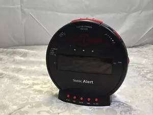 Sonic Alert Sonic Bomb Alarm Clock Black Loud! *NO CORD, NO VIBRATOR OR BAT CVR* - Picture 1 of 5