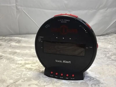 Sonic Alert Sonic Bomb Alarm Clock Black Loud! *NO CORD, NO VIBRATOR OR BAT CVR* - Image 1 of 4