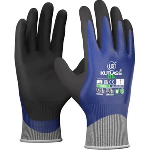 10 x UCI Kutlass Oil Cut D Waterproof Nitrile Palm Coated Safety Gloves 4X44D - Picture 1 of 3