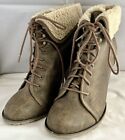 Newlook Tan Leather Ankle Boots Uk7 Eu40 High 35 Laces
