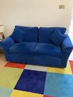 Sofaworks Comfortable Blue Metal-Action Sofabed With Cushions