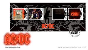 2025 GB AC/DC MINI SHEET FDC -MUSIC GIANTS-  *NICE* 18.2.25 *UNADDRESSED* - Picture 1 of 1