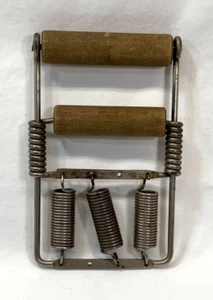 Vintage Hand Exerciser Grip Strengthener - 3 Spring - Wood Handles - Picture 1 of 3