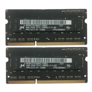 Micron 8GB KIT(2x4GB) DDR3L 1600mhz 1RX8 PC3L-12800S Memory RAM SO-DIMM Laptop、 - Picture 1 of 2