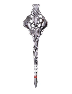 Prendedor escocés de hombre con diseño de cardo Highland acabado cromado 4 largos Foto 1 de 3