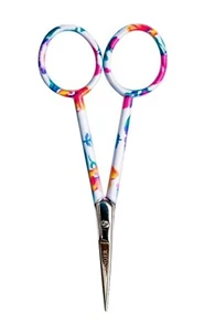 Singer 4” Forged Embroidery Scissors, Curved Tip, Pastel Pattern - Picture 1 of 2