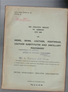 MISIÓN STRATTON A ALEMANIA, JULIO DE 1945, PIELES, PIELES, CUERO, etc. BRIT INTEL - Imagen 1 de 1