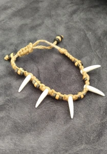 Handmade Artificial Tooth shape Fangs Spike Amulet Bracelets Jewelry Unisex WOLF - Picture 1 of 12