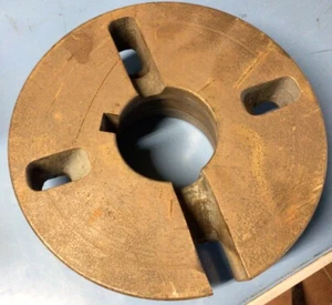 METAL LATHE FACEPLATE WITH L-1 MOUNT , Long Taper 6” Thread, 9.75” Dia - Picture 1 of 9