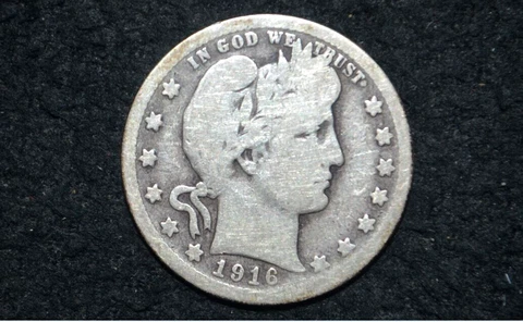 1916-D Barber Quarter * 90% Silver ** NICE VG ** FREE SHIPPING Cover