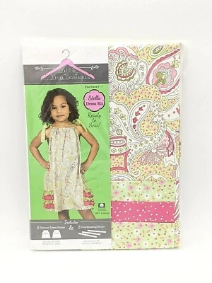 Kit de Vestido Little Dress Boutique Stella Nuevo Se Ajusta a Tallas 2-7 Paisley Rosa y Verde Foto 1 de 4