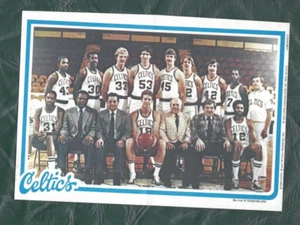 1980 Topps basketball pinup poster #2 Boston Celtics Team Larry Bird EXMT+ - Picture 1 of 2