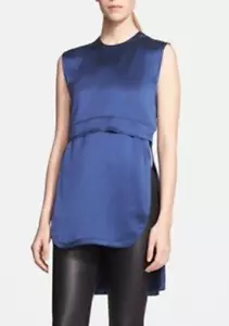 Helmut Lang Mere Silk Layered Tunic Indigo XS NWT $345 - Picture 1 of 3