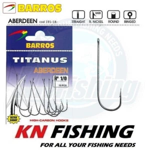 Ganchos de pesca BARROS ANZOL TITANUS ABERDEEN níquel negro talla 1 - 6 10 piezas - Imagen 1 de 3