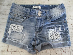 Girls Mudd Denim Jean Shorts, Adjustable Waist, 7, GUC - Picture 1 of 4