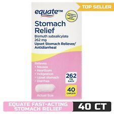 Equate Stomach Relief Caplets, 262 mg, 40 Count ( FREE SHIPPING )