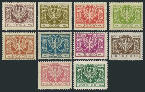 Poland 205-214,MNH.Michel 191-200. Arms of Poland,1924 Cover