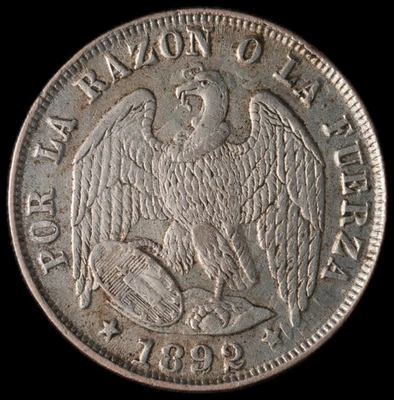 Chile - 12 decimos - 1892 Foto 1 de 3