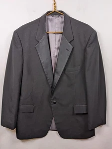 After Six Vintage 50er 60er USA Made Smoking Anzug Jacke Herren 44R Schwarz Schal - Bild 1 von 10