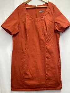 Jessica London Short Sleeve Scoop Neck Tunic Midi Dress Women 22W Rust Back Zip - Picture 1 of 19