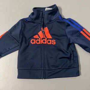Adidas Navy Blue Jersey Jacket Boys 3M - Picture 1 of 8