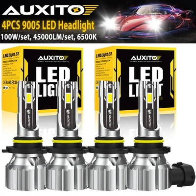 AUXITO 4X 9005 LED Headlight Conversion Kit  Hi/Low Beam Bulb Super White 6500K - Image 1 of 4