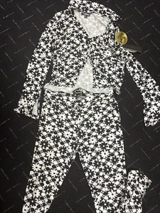 Neu mit Etikett 2-teiliges schwarz-weißes Disco-Tänzerin-Kostüm Damengröße XL - Bild 1 von 6