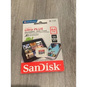 SanDisk Ultra PLUS 64GB microSDXC UHS-I Memory Card - Picture 1 of 2