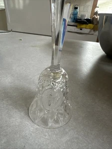 5" KRISTALL DESIGN GLAS HANDGLOCKE MIT GLASKLÖPPEL - Bild 1 von 2