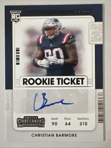 Christian Barmore 2021 Panini Contenders Rookie Ticket RC Auto #163 New England - Picture 1 of 2