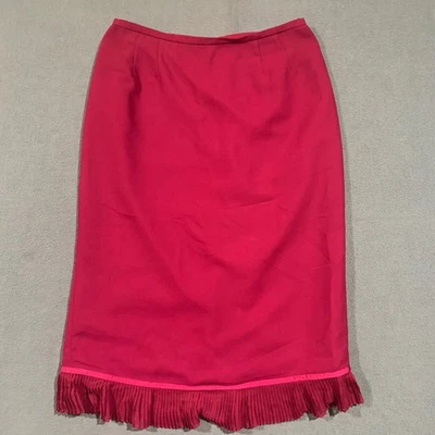 Falda para mujer Plaza South talla 14 rosa fucsia midi plisada con volantes dobladillo carrera Foto 1 de 4