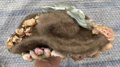 Beau Chapeau BB fleurs et  noeuds soie circa 1900 sortie grenier ! Foto 1 de 4