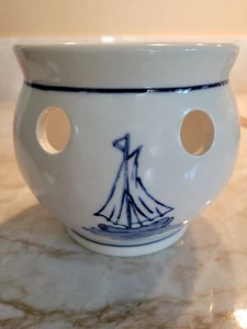 Vintaged Dutch Porcelain Succulent Flower Pot Planter MCM  Painted Windmill Boat - Picture 1 of 5
