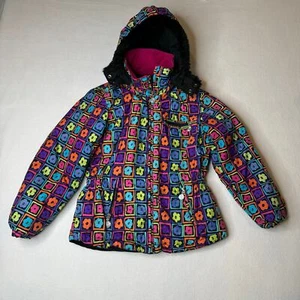 Jupa Sports Girls Winter Ski Jacket Coat Size 12 Flower Removal Hood Full Zip - Picture 1 of 10