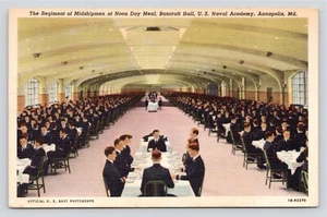 US Naval Academy Annapolis MD Noon Meal Midshipmen Bancroft Hall VTG 46 Postcard - Picture 1 of 2