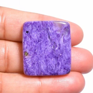 40.00 Cts Natural Charoite Loose Gemstone Radiant Cabochon 27X24X6 mm - Picture 1 of 6